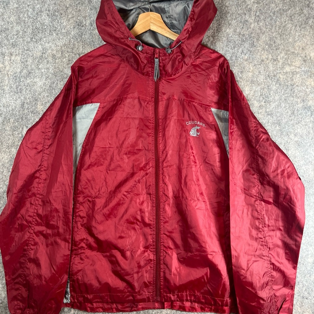 Washington State Cougars Colosseum Rain Jacket Full Zip Utility Men’s XL Red
